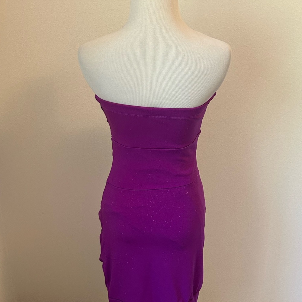 Ruby Rox Purple Sequin Ruched Mini Dress - Picture 2 of 7
